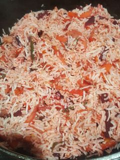 A picture of Vegetable pink pulav.