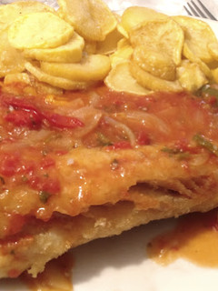 Foto de Bacalhau com Cebolada e Pimentos