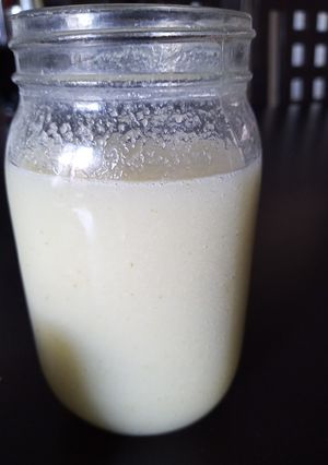 Una foto de Jugo de pera, chayote y pepino 🍐🥒