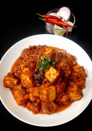 A picture of Dhaba style Paneer Masala.