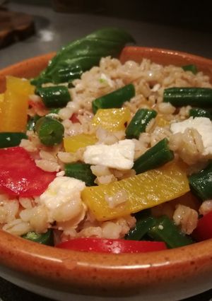 Foto di Insalata d'orzo con fagiolini e feta