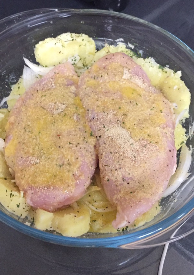 Una foto de Pechuga con costra al horno
