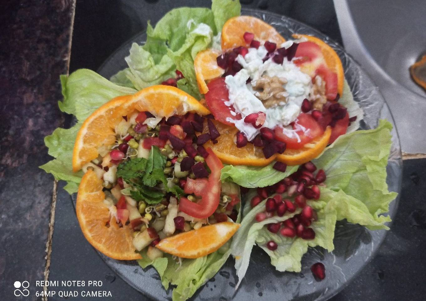Cream cheese fruit and Sprout Salad