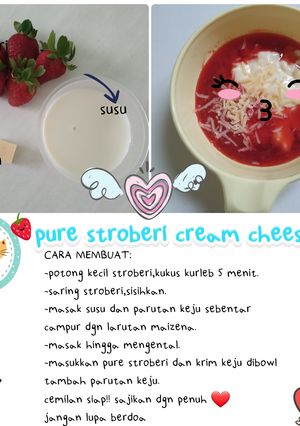Foto resep Pure stroberi cream cheese (cemilan mpasi)