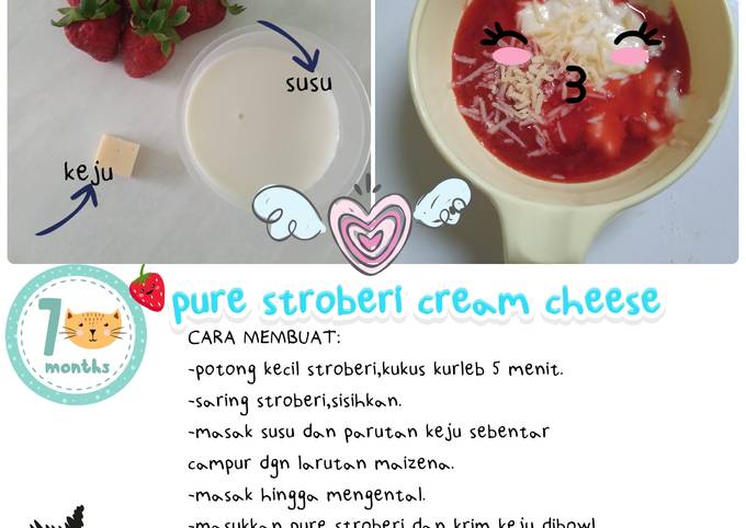 Resep Pure stroberi cream cheese (MPASI), Enak Banget