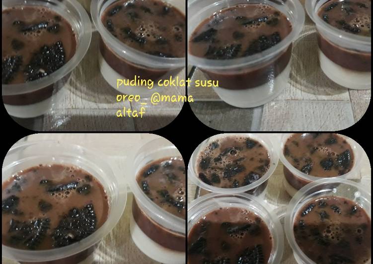 Puding coklat susu oreo