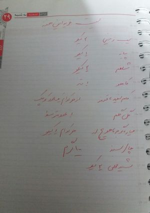 عکسی از دستور لیست خرید هفتگی