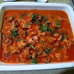 A picture of Khatti-meethi balti chicken.