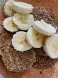 Healthy banana, honey and flaxseed cereal breakfast cereal