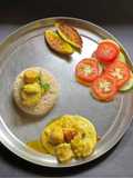 Kadhi Pakore with Brown Rice for dinner - Bihari style