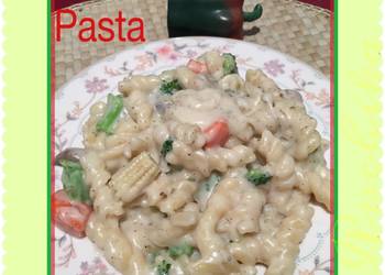 Easiest Way to Cook Appetizing Vegetable Pasta in white sauce