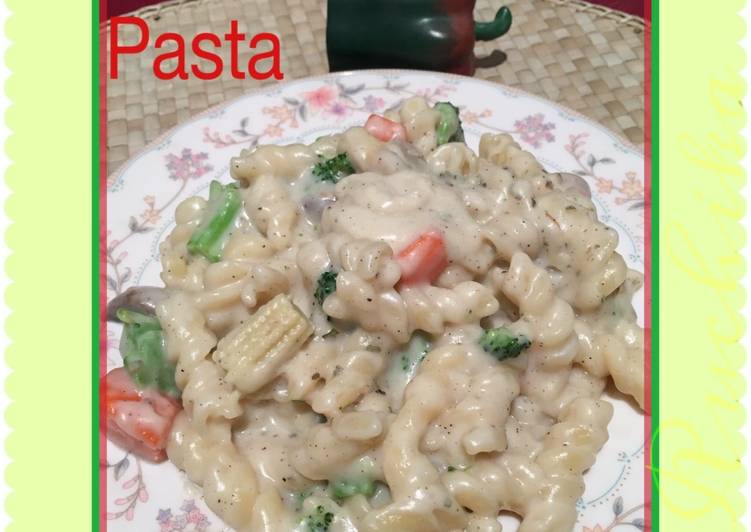 Recipe of Speedy Vegetable Pasta in white sauce