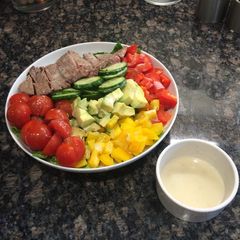 A picture of Steak salad.