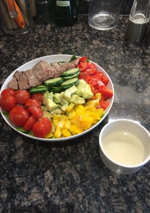 A picture of Steak salad.