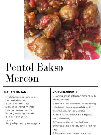Langkah Gampang Membuat Resep Pentol bakso mercon yang Enak Banget Anti Ribet, Menggugah Selera