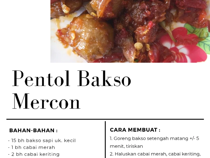 Langkah Gampang Membuat Resep Pentol bakso mercon yang Enak Banget Anti Ribet, Menggugah Selera