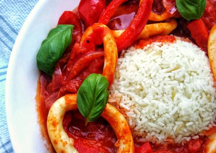 Recipe of Favorite Squid In A Tomato &amp; Chilli Sauce