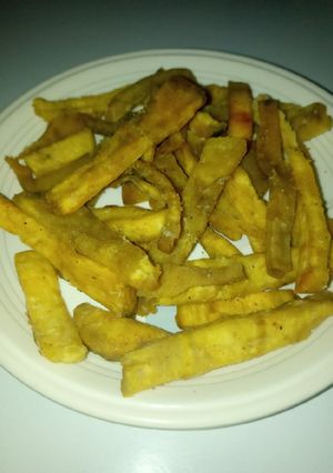 A picture of Baked sweetpotatoes fries.