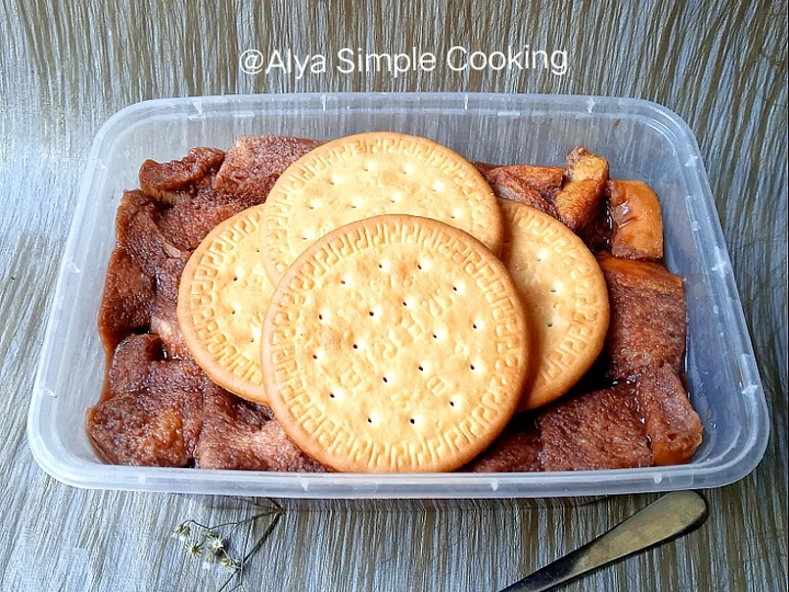 Langkah Gampang Membuat Resep Pudding Coklat Roti Tawar &amp;amp; Biscuit Marie yang Lezat Sekali Anti Ribet, Uenak Banget