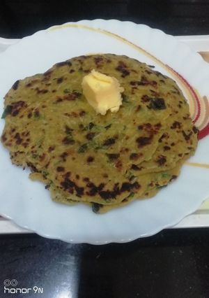 A picture of Methi Bajra Paratha.