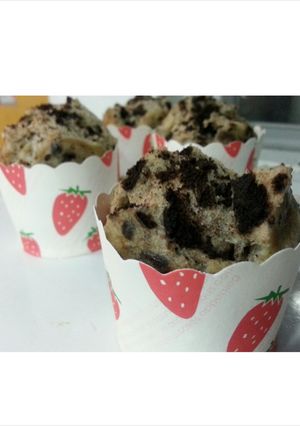 [無油/糖] 電鍋/焗爐 oreo香蕉瑪芬 的食譜成品照片