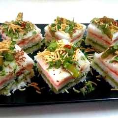 A picture of ব্রেড ধোকলা (bread dhokla recipe n Bengali).