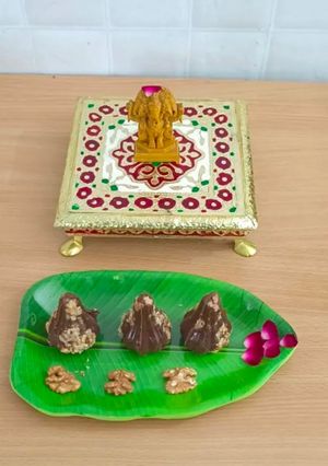 A picture of Bappa's Favourite Coffee Walnut Modak.