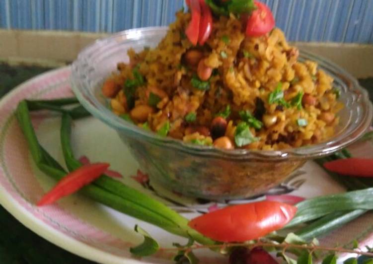 How to Make Favorite Spinach peanuts poha