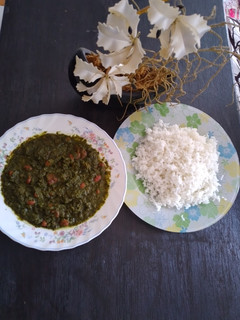 عکسی از دستور برنج و خورشت سبزی