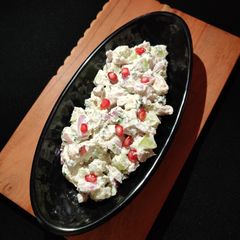 A picture of CUCUMBER ONION SALAD with HERBED HUNG CURD...