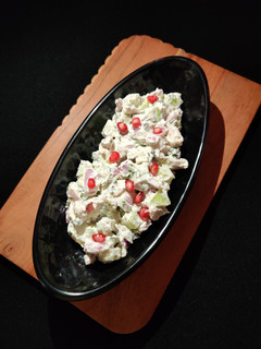 A picture of CUCUMBER ONION SALAD with HERBED HUNG CURD...