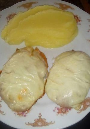 Light sajtos karaj, burgonyapürével recept fotója