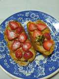Tostadas con mantequilla de maní