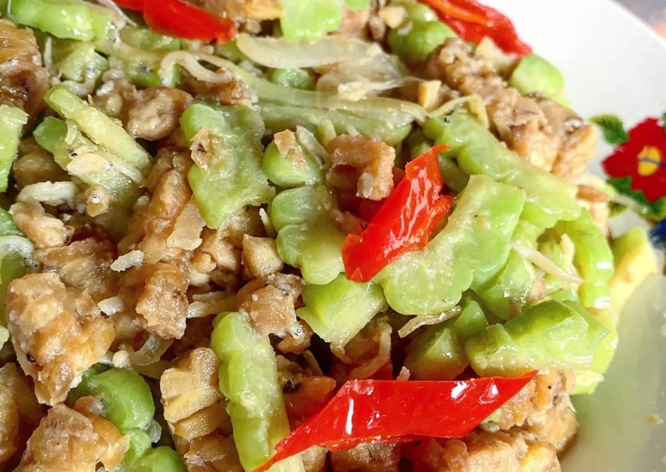 Tumis Pare Teri Tempe