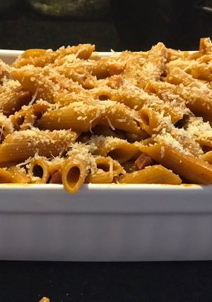 Foto de Penne ao molho de tomate com bacon