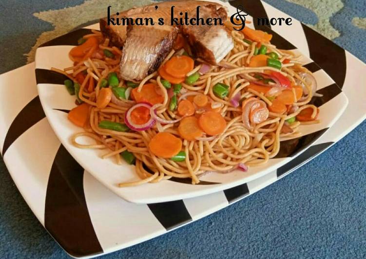 Recipe of Quick Stir fried spaghetti