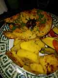 Yellow yam,and Kingfish veggies