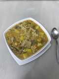 Sopa de arroz con callos de ternera