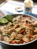 Rice Noodles with Chicken, Peanut Sauce, and Lime