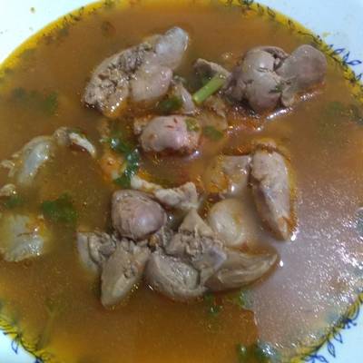 Sopa de hígados y mollejas de pollo!! Receta de Alma Patricia Reséndiz-  Cookpad