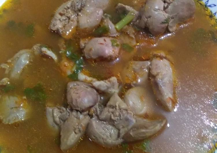 Sopa de hígados y mollejas de pollo!!