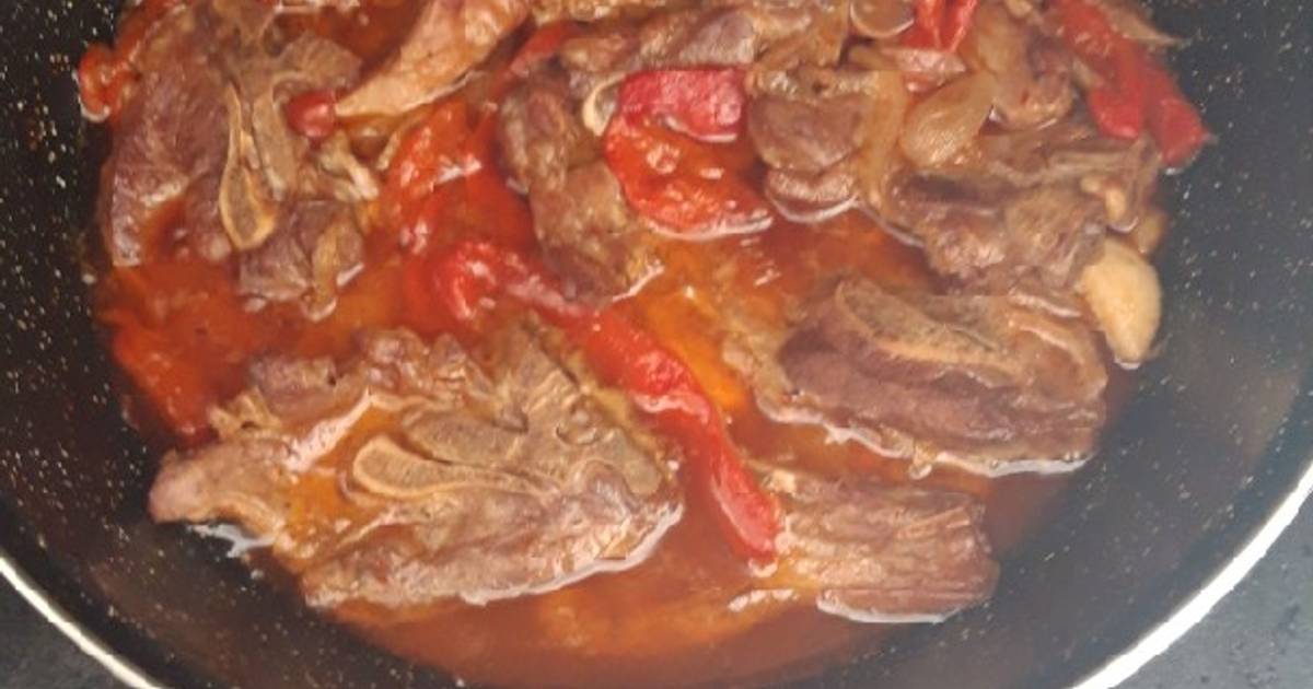 Chuletas de cordero en salsa de pimiento Receta de Vero Loan- Cookpad