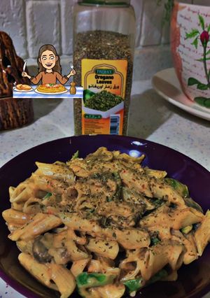 صورة لوصفة معكرونة المشروم 😋
