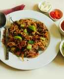 Aromatic, spicy, hot,  Protein rich noodles cooked in Indo American Chinese style