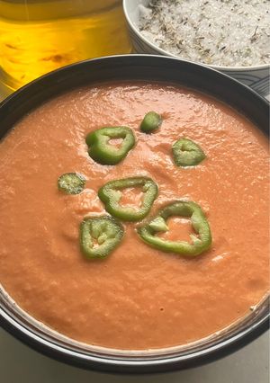 Una foto de Chupitos de Gazpacho suave (para adolescentes y adultos)