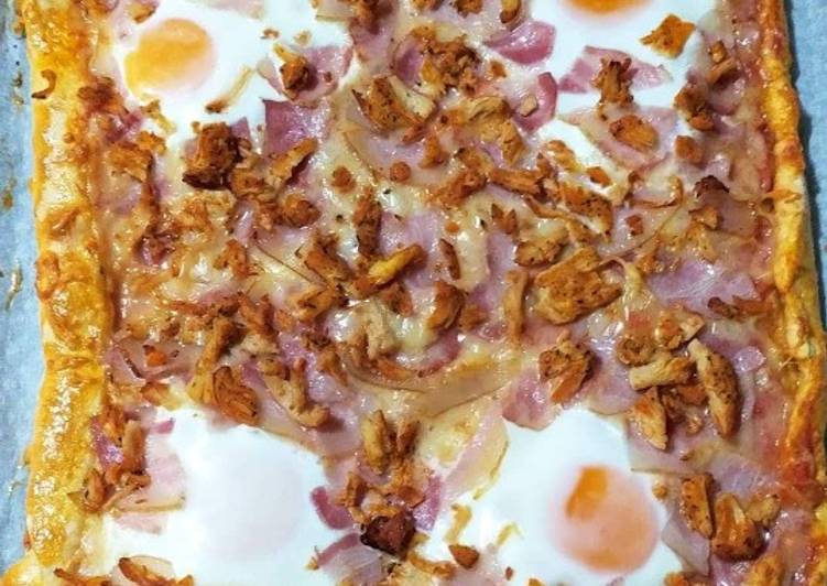 Pizza con base casera sin levadura