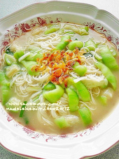 櫻花蝦絲瓜麵線 的食譜成品照片