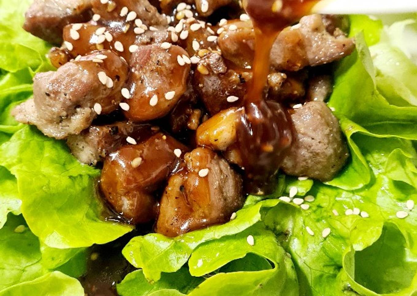 Glaseado de miel y soja