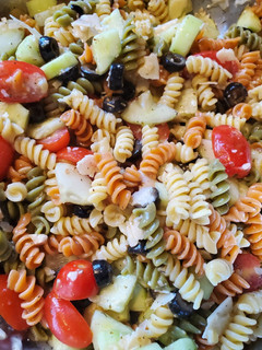 A picture of Greek Pasta Salad.