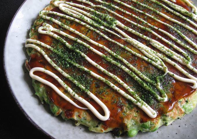 Zucchini &amp; Edamame Okonomiyaki